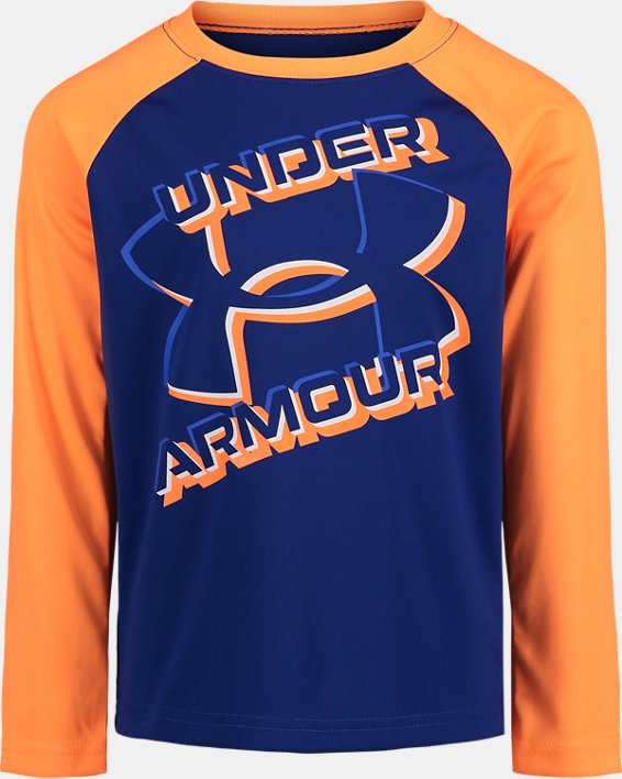 Little Boys' UA New Logo Dimension Short Sleeve T-Shirt, Blue, pdpMainDesktop image number 0